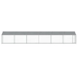 Dog Cage with Roof and Door Grey 12x2x2 m Galvanised Steel 3209572