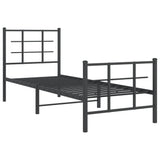 Metal Bed Frame without Mattress with Footboard Black 80x200cm 355570