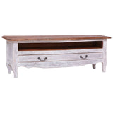 TV Cabinet 120x30x40 cm White Solid Mahogany Wood 283902