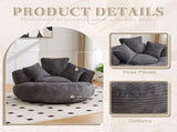 GOMYWAY Bean Bag Chairs for Adults/Kids,Large Bean Bag Chair with 3 Pillows & Armrest, Soft Corduroy W2678P489500