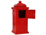 Pillar Letterbox Aluminium Vintage Style Rustproof Red 43891