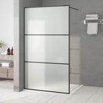 Walk-in Shower Wall Black 115x195 cm Frosted ESG Glass 152113