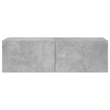 TV Wall Cabinet with LED Lights Concrete Grey 100x35x31 cm 837298