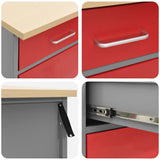 Work Cabinet with Drawer 7 pcs Red Engineered Wood and Steel 3321437