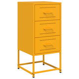 ZNTS Bedside Cabinets 2 pcs Mustard Yellow 36x39x78 cm Steel 846585