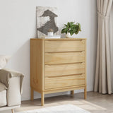 Chest of Drawers FLORO Wax Brown Solid Wood Pine 374008
