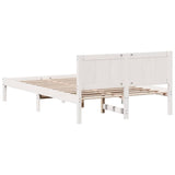 Bed Frame White 135 x 190 cm Solid Pine wood 872198