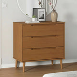 Chest of Drawers MOLDE Caramel 80 x 40 x 80 cm Solid Pine Wood 42020936