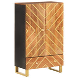 Highboard Brown and Black 60x33.5x100 cm Solid Wood Mango 356813