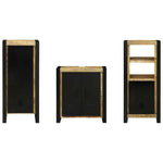 Bathroom Furniture Set with Shelf 3 pcs Brown Solid Mango Wood 3305630