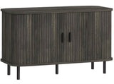 Mid-Century Modern Sideboard Storage Cabinet Slatted Tambour Sliding Doors, Kitchen Cabinet T3398P377902