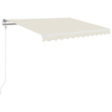 Manual Retractable Awning with LED 350x250 cm Cream 3068882