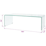 Coffee Table Tempered Glass 98x45x30 cm Clear 244189