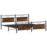 Metal Bed Frame without Mattress Smoked Oak 200x200 cm 3325096