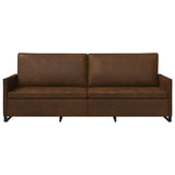 3 Seater Sofa Brown 220 x 81 x 82 cm Faux Suede Fabric 42041003