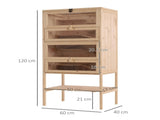 Wooden Large Hamster Cage, Gerbil Cage 4 Layers with Tall Bottom & Storage Shelf T3398P350027