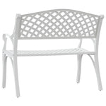 ZNTS Garden Bench 102 cm Cast Aluminium White 317746