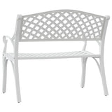 ZNTS Garden Bench 102 cm Cast Aluminium White 317746