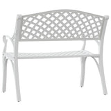 Garden Bench White Cast Aluminium, Cast Iron Medium Durable 317746