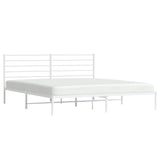 Metal Bed Frame without Mattress with Headboard White 193x203cm 352374