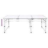 Foldable Camping Table Height Adjustable Aluminium 180 x 60 cm 41326