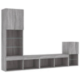 4 Piece TV Wall Units with LED Grey Sonoma Engineered Wood 3216666