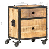 Bedside Cabinet 40x30x50 cm Rough Mango Wood 286379