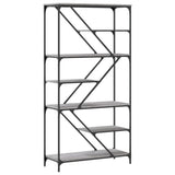 Bookshelf Grey Sonoma 91x36x176 cm Engineered Wood and Steel 835417