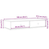 Wall Shelf with Drawers White 100x37.5x19 cm Engineered Wood 859959
