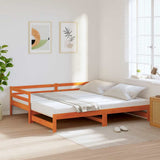 Daybed with Trundle without Mattress Wax Brown 90x200 cm Solid Wood 847159