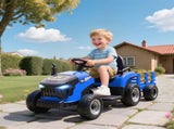 12V Ride on Tractor and Trailer with Remote Control, Music, Shifter, Start-Up Sound, for Kids Ages T3398P378934