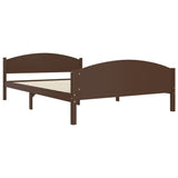 Bed Frame without Mattress Dark Brown Solid Pine Wood 160x200cm 322045