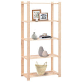 5-Tier Storage Racks 2 pcs 80x38x170 cm Solid Pinewood 250 kg 3051113