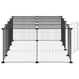 20-Panel Pet Cage with Door Black 35x35 cm Steel 3114058