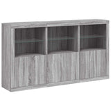 Sideboard with LED Lights Grey Sonoma 181.5x37x100 cm 3209154