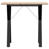 Dining Table Y-Frame 80x50x75 cm Solid Wood Pine and Steel 3282716