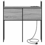 Storage Headboard with Charging Station Grey sonoma 90 cm 859788