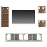5 Piece TV Cabinet Set Concrete Grey Engineered Wood 3114441