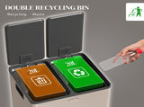 40L Dual Compartment Stainless Steel Bin, with Deodoriser Holders - Gold Tone T3398P344560