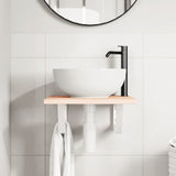 Basin Shelf Wall Mounted Steel and Solid Wood Oak 3302534