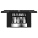 Garden Table Black 100 x 55 x 37 cm PE Rattan and Glass 42035136