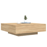 ZNTS Coffee Table with LED Lights Sonoma Oak 100x100x31 cm 836604