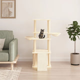 Cat Tree with Sisal Scratching Posts Cream 133 cm 171756