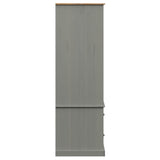 Wardrobe VIGO Grey 90x55x170 cm Solid Wood Pine 353165