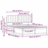 Bed Frame with Upholstered Headboard Light Grey 150 x 200 cm 3398228