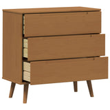 Chest of Drawers MOLDE Caramel 80 x 40 x 80 cm Solid Pine Wood 42020936