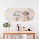 Wall Mirror with LED Lights 45x100 cm Glass Oval 3189164