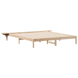 Bed Frame with Side Tables Natural 180 x 220 cm Solid Pine Wood 873253