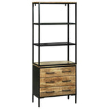 Highboard with Drawer Brown 70 x 35 x 180 cm Solid Mango Wood 3310126