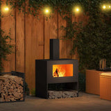 Fire Pit Black 60 x 40 x 96 cm Steel 858934